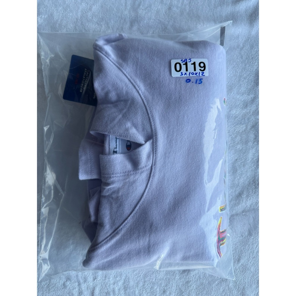 Champion Hoodie Pastel Purple Women M Rainbow Script Logo Y2K Casual Athleisure - Picture 13 of 13
